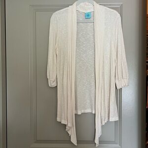 Ribbed 3/4 sleeve cardigan